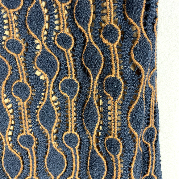 Piazza Sempione Wool Sheath Dress Womens 44 8 Blue Crochet Made in Italy Classic - Picture 14 of 15